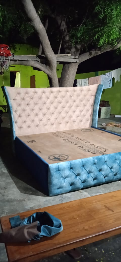 Luxury upholstered bed repair and headboard design in Noida Delhi Ncr| Sai Sofa Repair