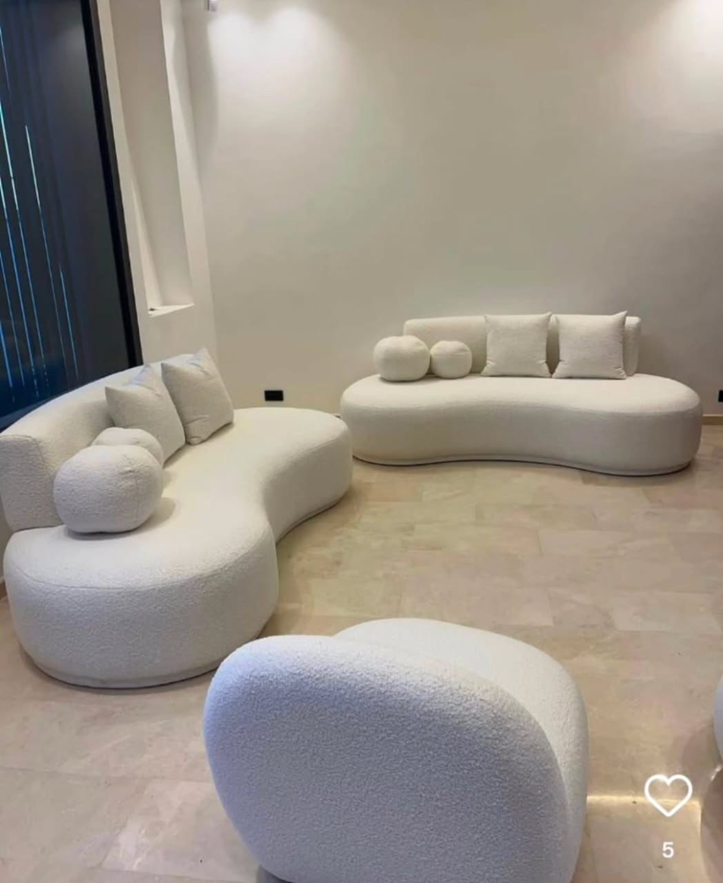 Modern white sofa set with plush cushions, expert upholstery service in noida ncr